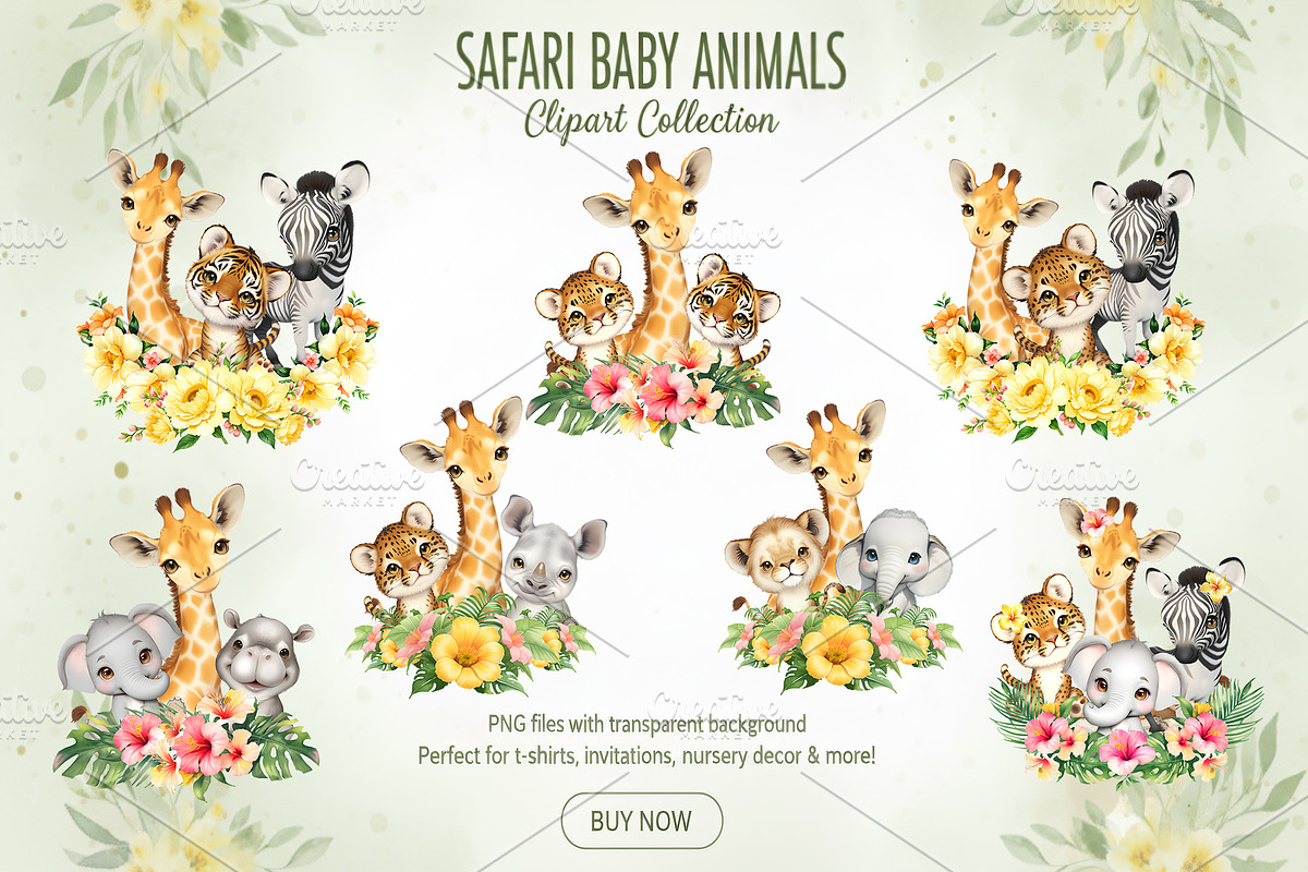 Safari Animals Clipart Collection, an Animal Illustration by SavinV (Photo 4 of 5)