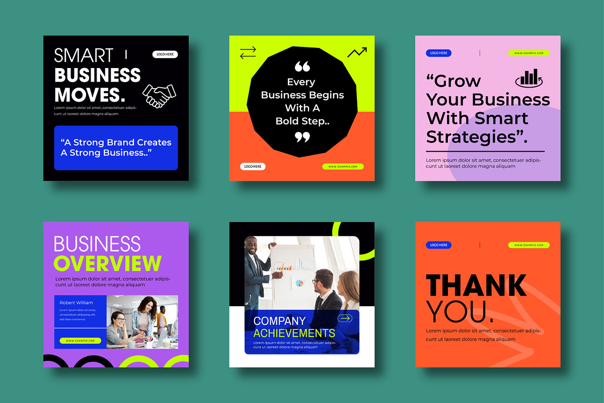 Smart Business Post Template Set, a Social Media Template by MightyDesign (Photo 1 of 8)