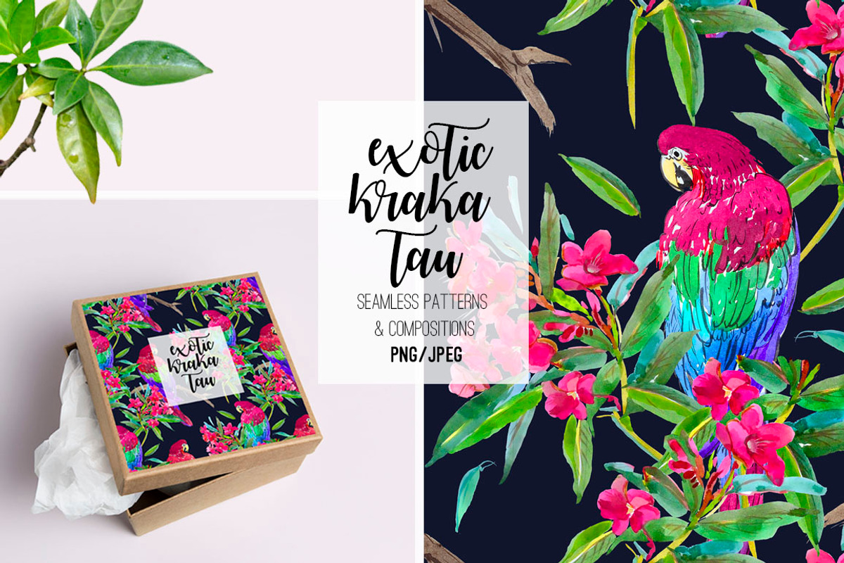 Exotic Krakatau. Watercolor Patterns, a Pattern Graphic by Irina Dolgikh (Photo 8 of 9)