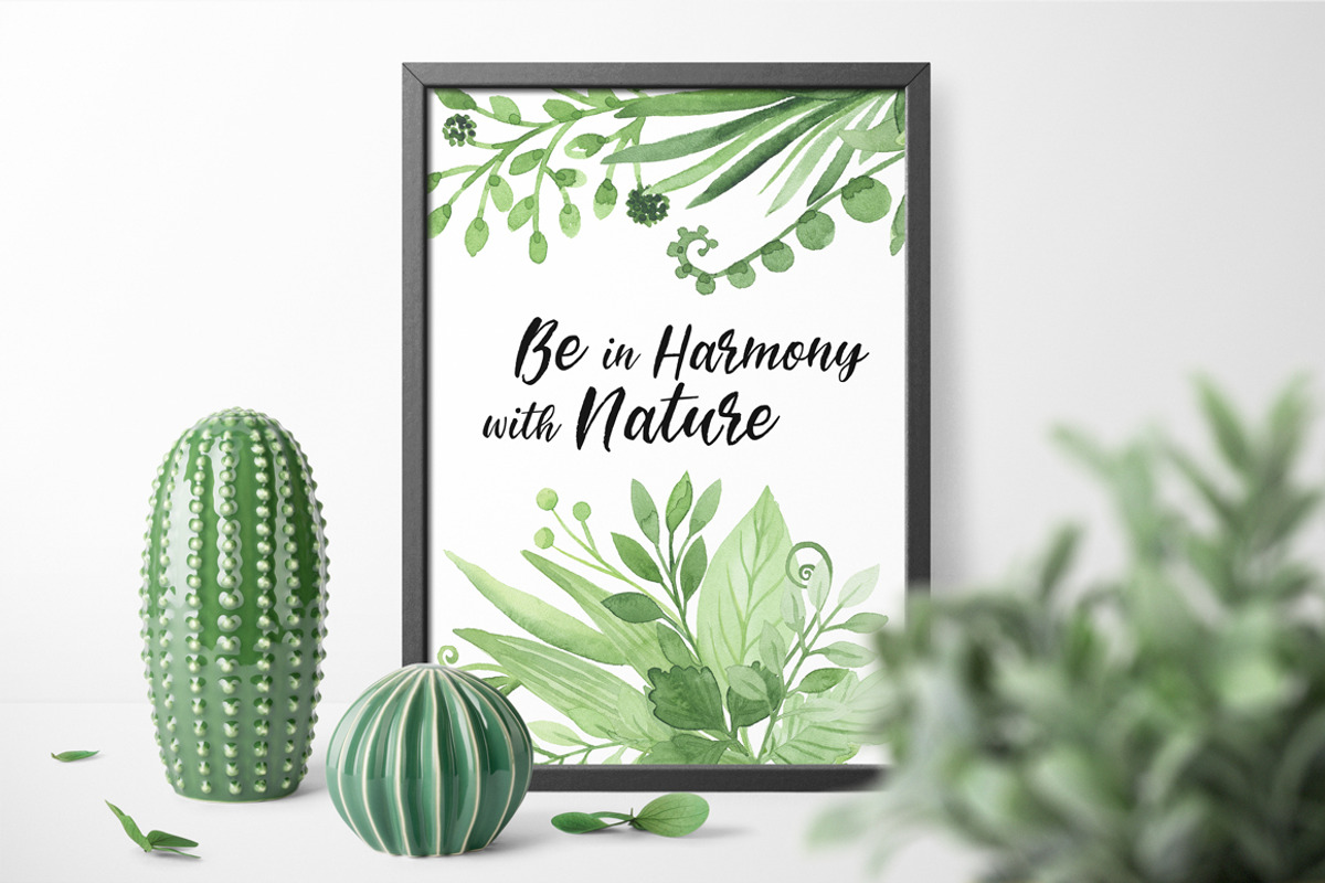 Magic Greenery Design kit watercolor, a Texture Illustration by NataliVA (Photo 8 of 8)