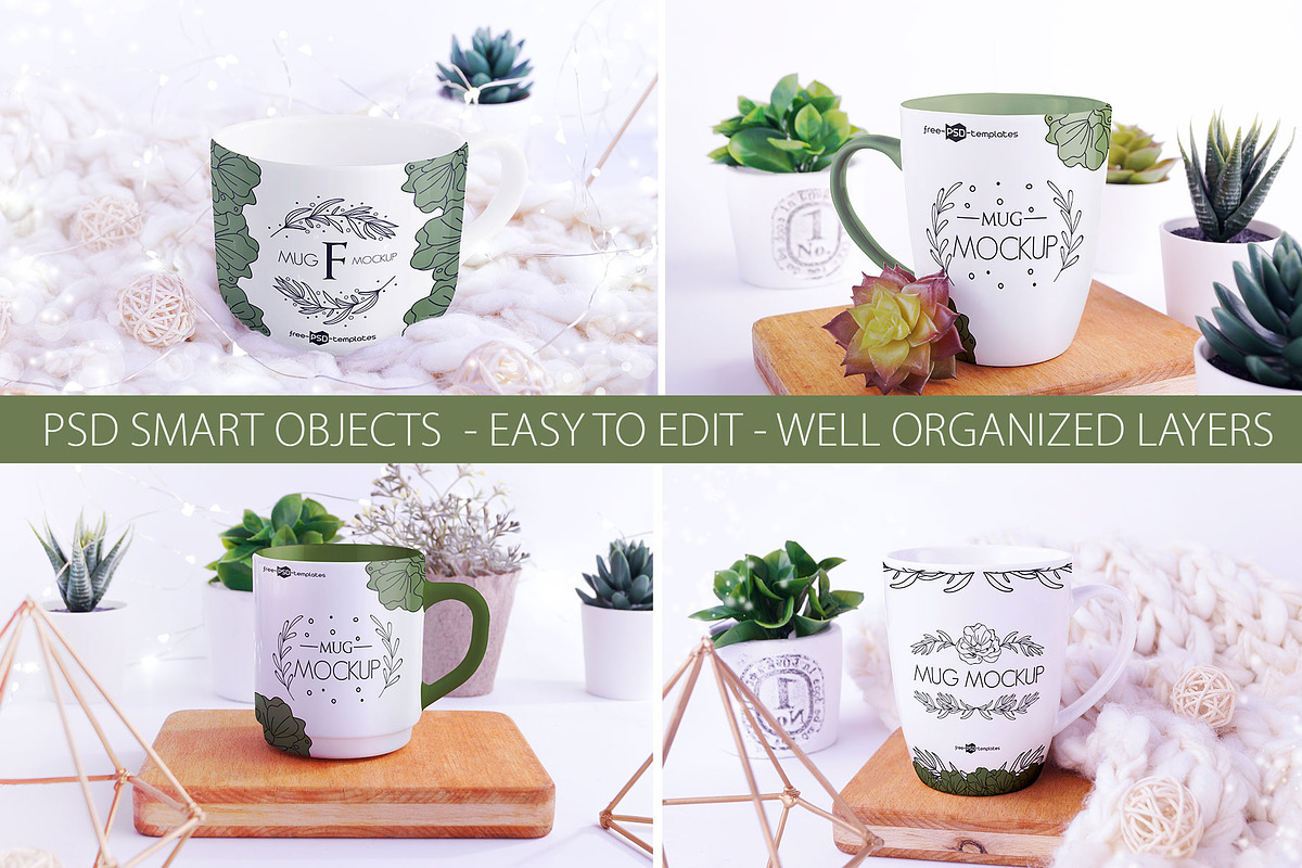 9 Mug Mockups, a Cups & Container Mockup by Free-PSD-Templates (Photo 3 of 5)