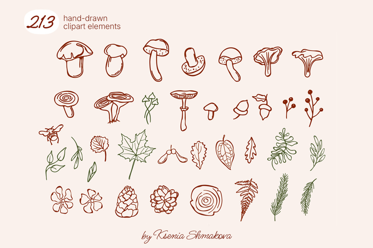 Whimsy Autumn Vector Doodle Clipart, a Seasonal Illustration by Ksenia Shmakova (Photo 6 of 18)
