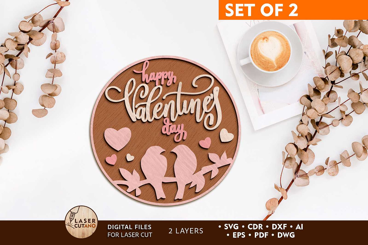 Valentine's Day SET Wall Decoration, a Templates & Theme by LaserCutano (Photo 1 of 10)