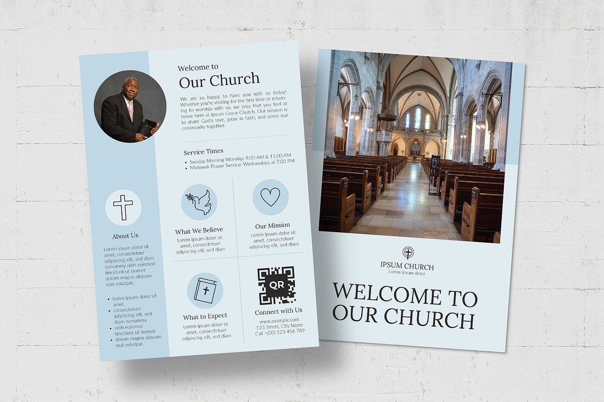 Church Welcome Card Template, a Poster Template by BrandPacks (Photo 4 of 5)