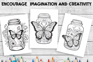 Butterfly In Jar Coloring Pages