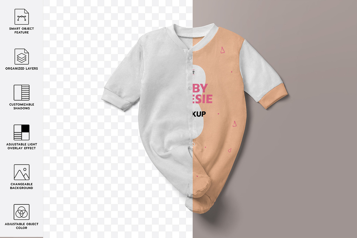 Baby Onesie Mockup, a Product Mockup by MockupCraft (Photo 2 of 7)