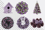 Purple Christmas Garden Clipart Bund, an Illustration by SVGArt (Thumbnail 8 of 8)
