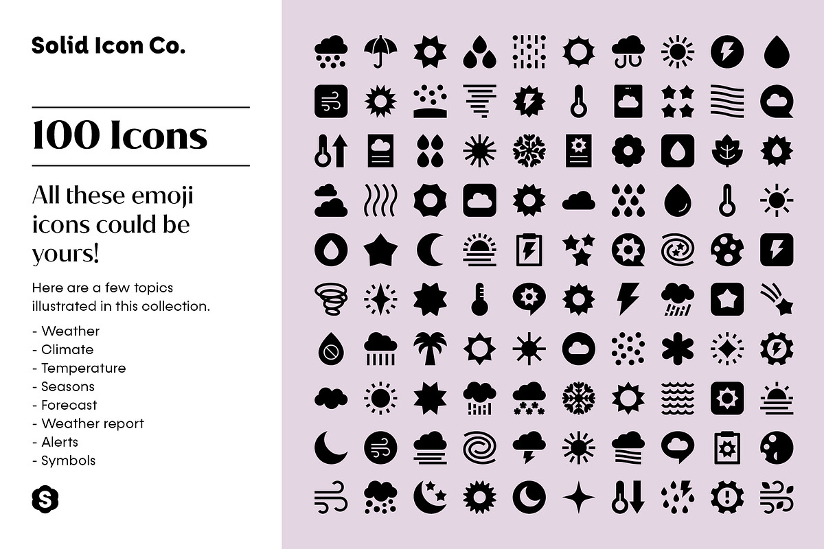 Weather Icons, a Solid Icon by Solid Icon Co (Photo 5 of 6)