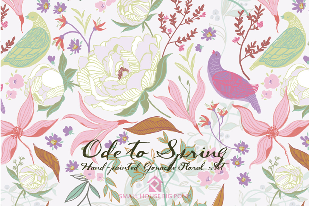 Ode to Spring- Gouache Floral Set, an Illustration by SmallHouseBigPony (Photo 2 of 13)