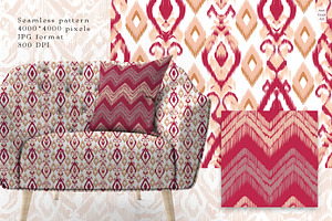 Ikat Seamless Pattern Collection.