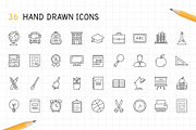 School Icons and Pattern, an Outline Icon by PixMarket (Thumbnail 2 of 3)