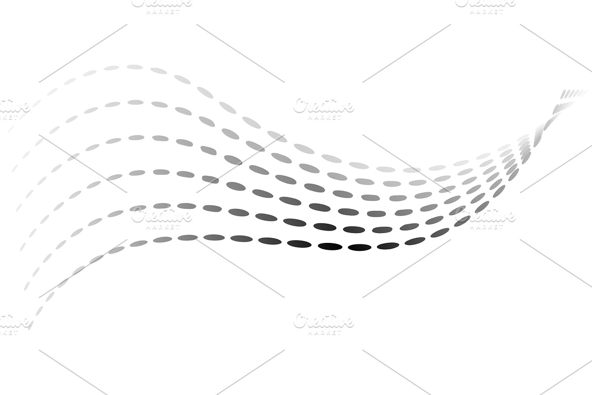 Dotted halftone waves. Flowing, an Illustration by Things for designers