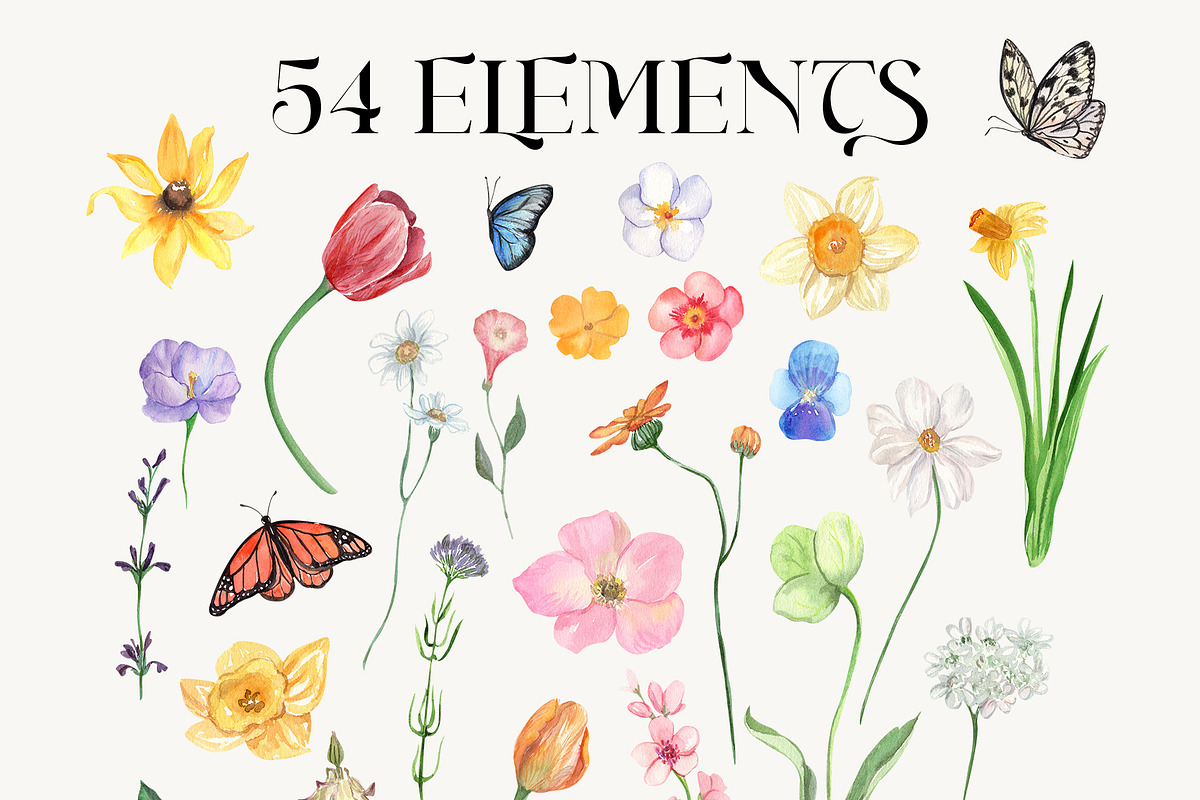 Petite Bunnies & Spring Wildflowers, a Seasonal Illustration by Catch the Dream Art (Photo 9 of 14)