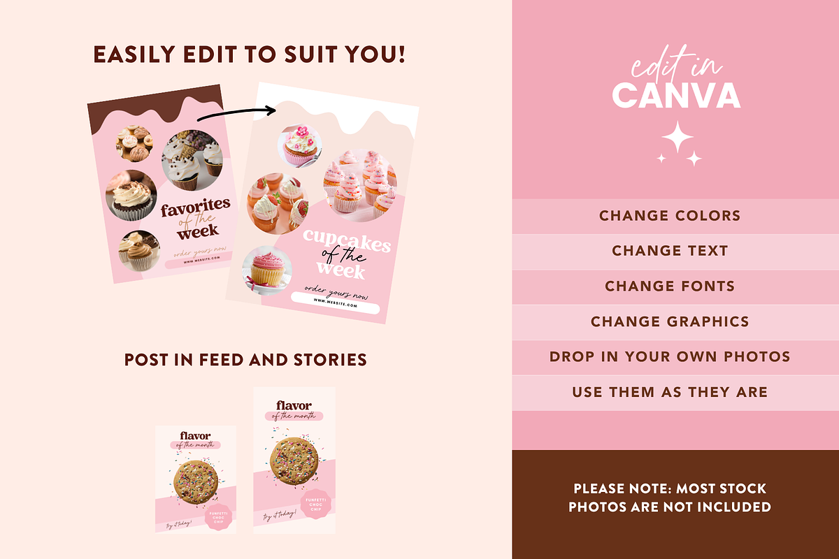 Bakery Instagram Templates Canva, a Social Media Template by Design Pixie (Photo 5 of 7)