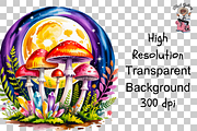 Mushroom and Crystal PNG Bunndle, a Graphic by Clipart Studio (Thumbnail 11 of 11)