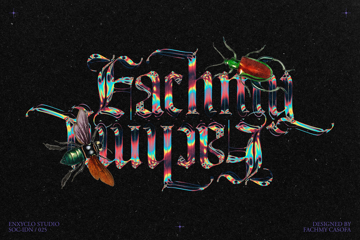 Bageshron Blackletter Font Family, a Blackletter Font by Enxyclo Studio (Photo 4 of 27)