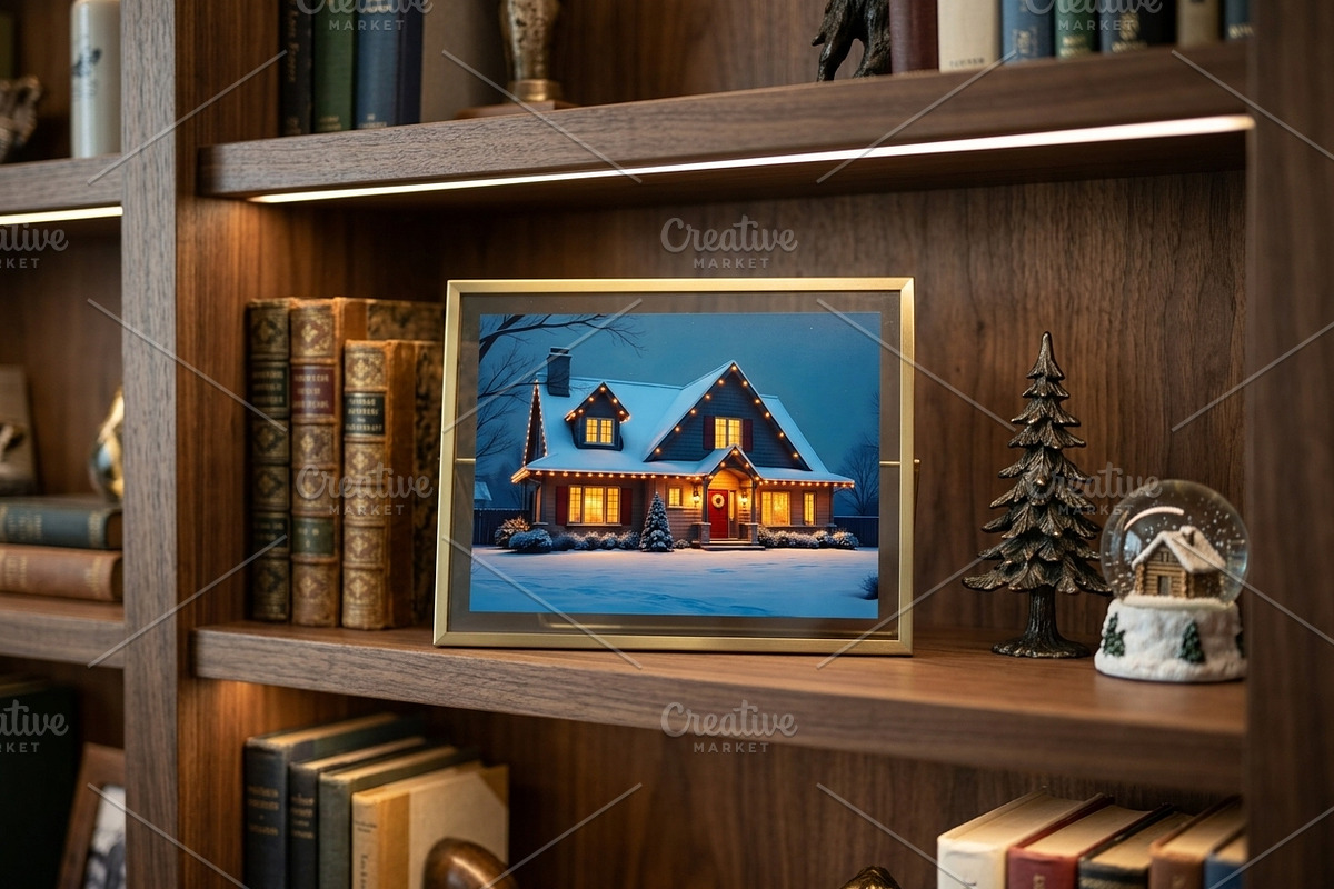 Cozy Winter House Night Background, a Holiday Photo by Aura Canyon HQ (Photo 5 of 7)