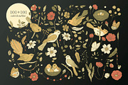 Birds and Flowers Floral Bundle., a Decorative Illustration by Red Ink (Thumbnail 4 of 10)