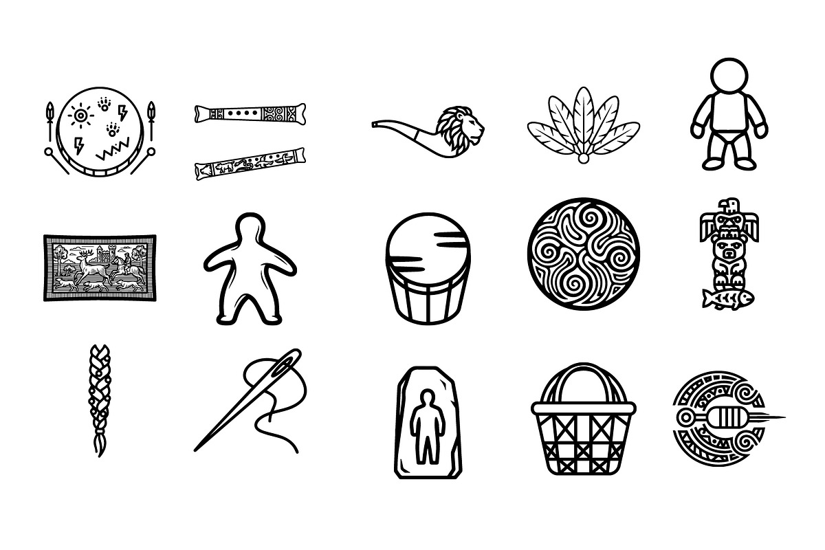 40 Tribal & indigenous cultural Icon, an Outline Icon by Nurlan's shop (Photo 3 of 4)