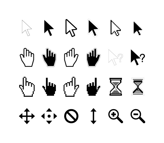 Large set of computer arrow cursors, an Icon by BestPics