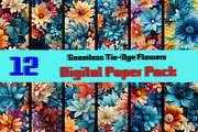12 Seamless tie-dye flowers digital, a Pattern Graphic by ZaaxPrintables (Thumbnail 1 of 7)