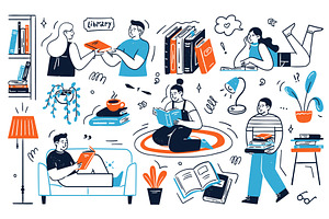 People book lovers, young reader, an Education Illustration by vectorpointstudio