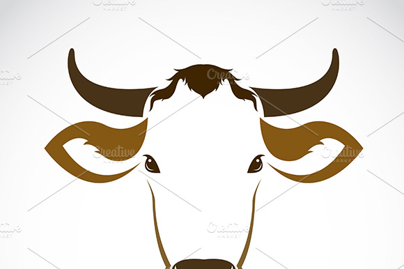 Vector Of A Cow Head Design.
