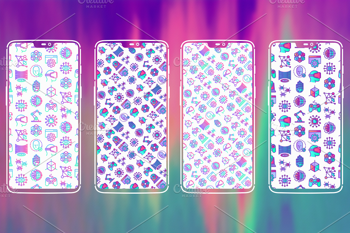 Cyber Technology Patterns Collection, a Pattern Graphic by Alex Blogoodf