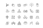 Easter Line Icons Set, an Outline Icon by Tettygreen (Thumbnail 3 of 3)