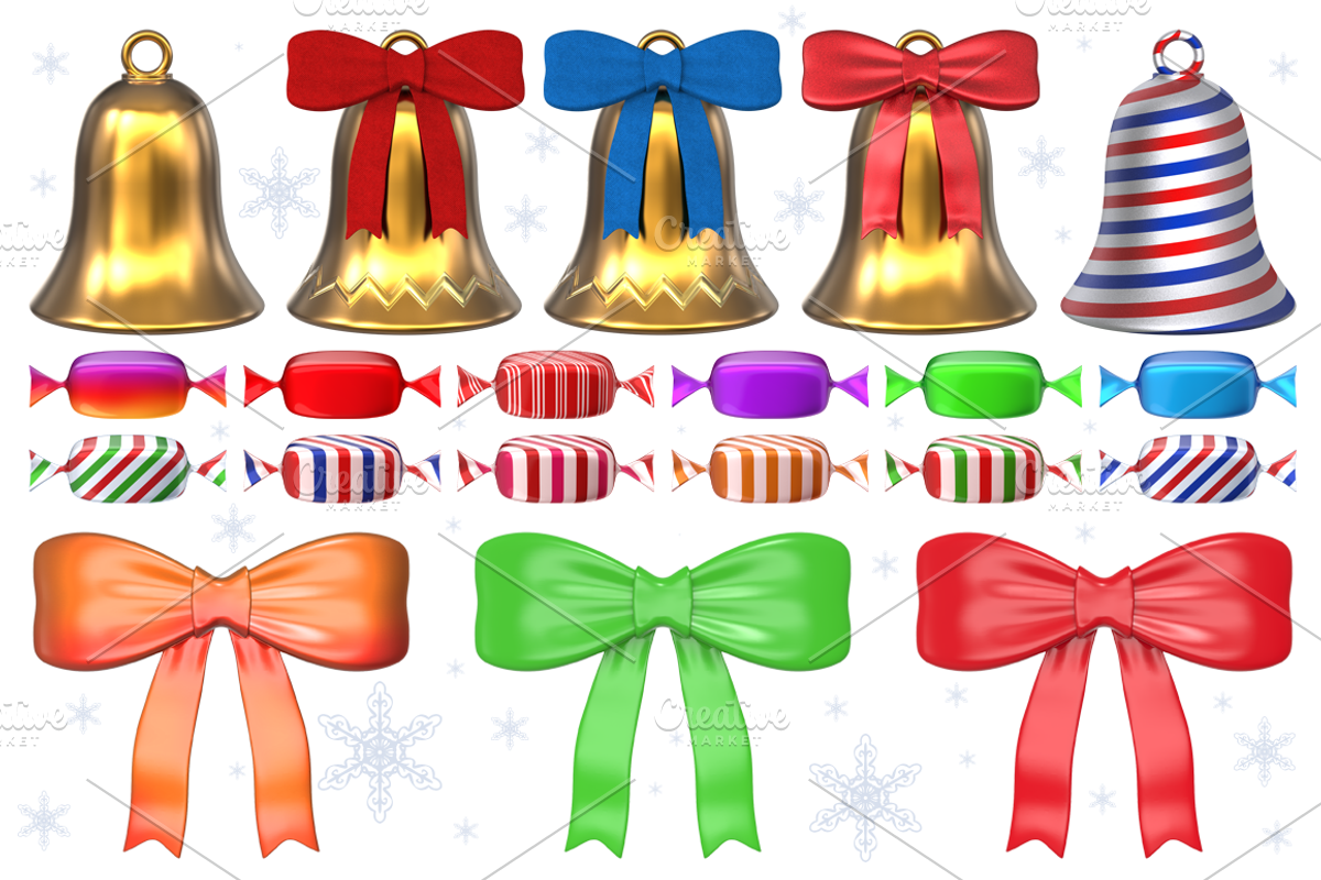 Christmas Ornaments and Items - 3D, a Graphic by pixaroma (Photo 2 of 5)