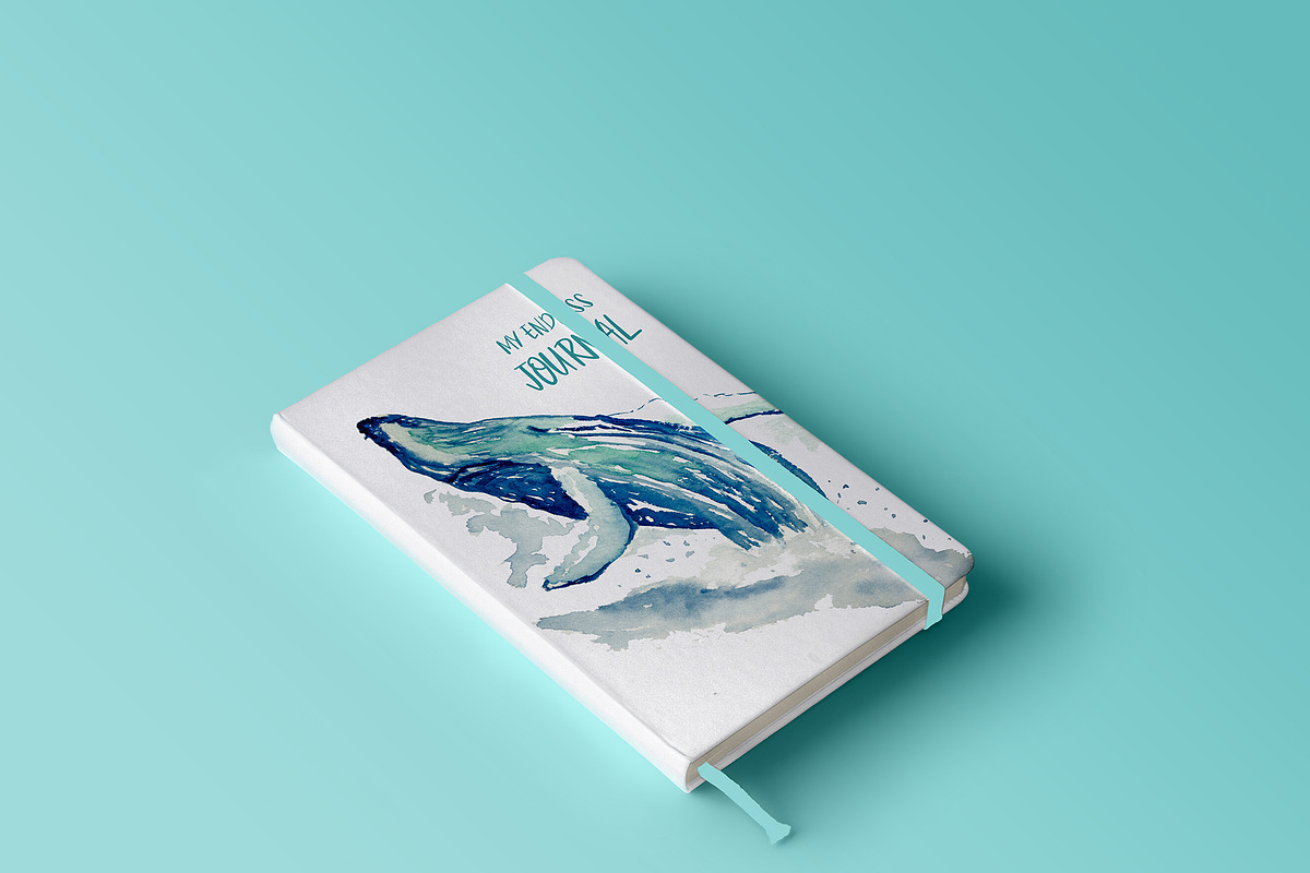 Hand-drawn watercolor whale bundle, an Object Graphic by Natsuhisui (Photo 7 of 9)