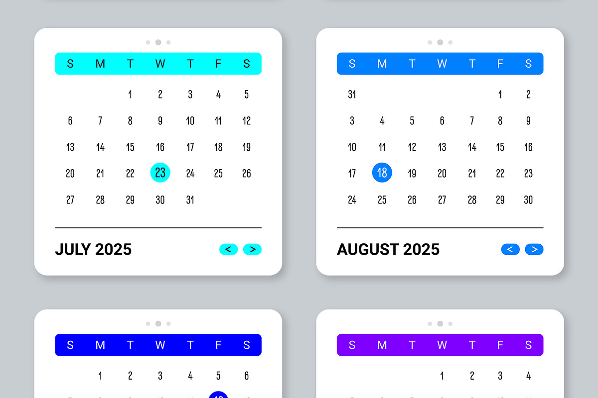 Web Calendar Template 2025, an UI Kit Template by ContestDesign (Photo 5 of 7)