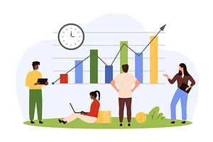 Stock market chart research, tiny, a Finance Illustration by Flashvector