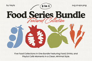 FOOD BUNDLE Vol.2: All 5 in 1, a Food Illustration by Veyla