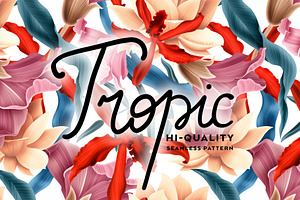 Colourful Tropical Flower Pattern