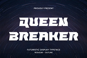 Queen Breaker - Futuristic Font, a Script Font by AQR Studio (Thumbnail 1 of 8)
