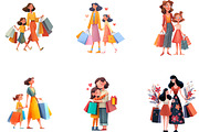 Shopping with Mom Mothers Day, an Illustration by Designking (Thumbnail 4 of 5)