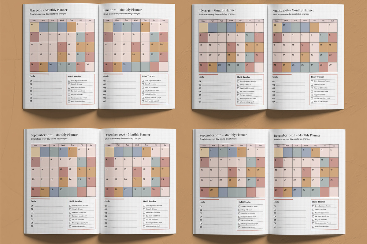 Monthly Planner for Productivity, a Stationery Template by MightyDesign (Photo 3 of 6)