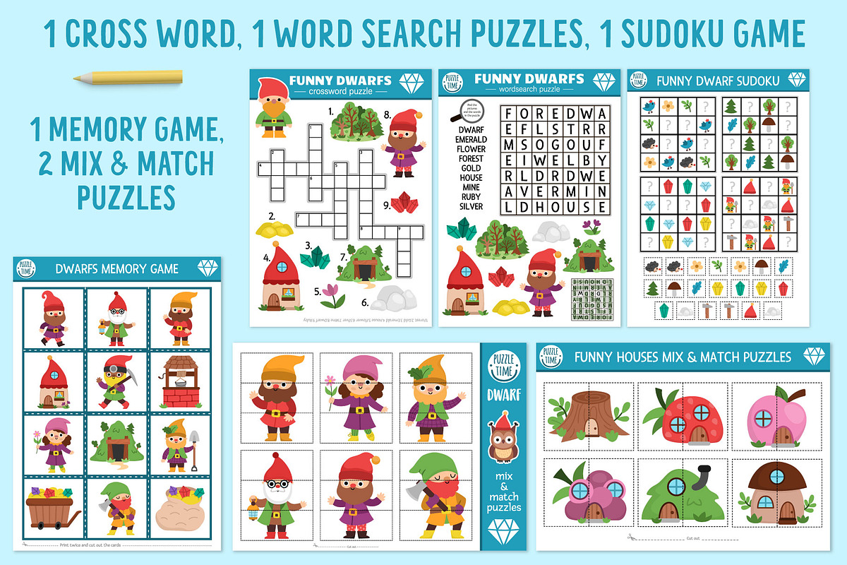 Dwarf games and activities for kids, an Education Illustration by Lexi Claus (Photo 8 of 14)