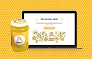 Set for branding honey, apiary, a Food Illustration by flatart (Thumbnail 1 of 6)