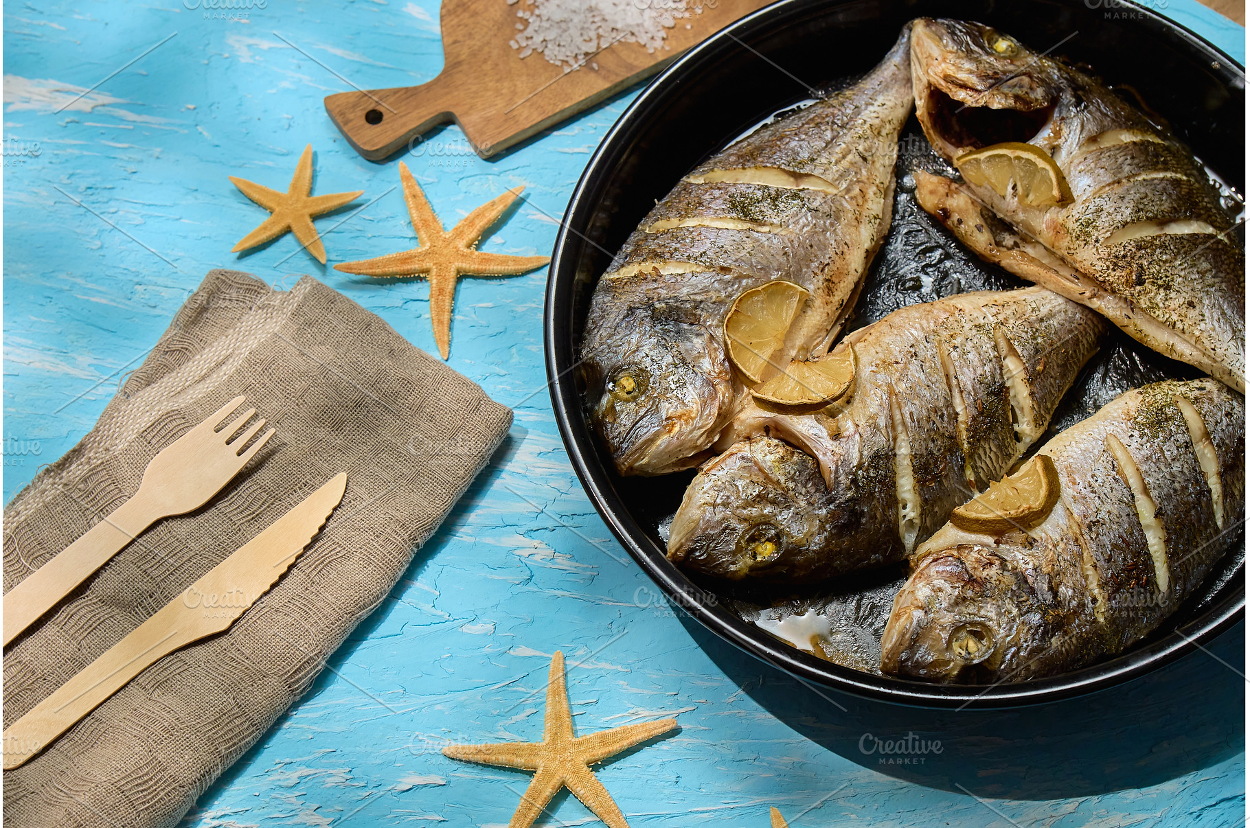 Freshly prepared dorado fish, a Food & Drink Photo by darksoul72