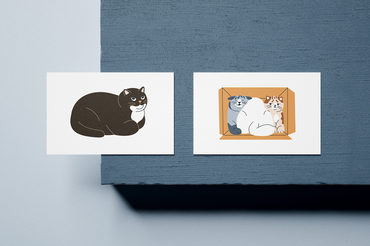 Cute, funny, comic cats. Cartoon set, an Animal Illustration by Good Studio (Photo 19 of 20)