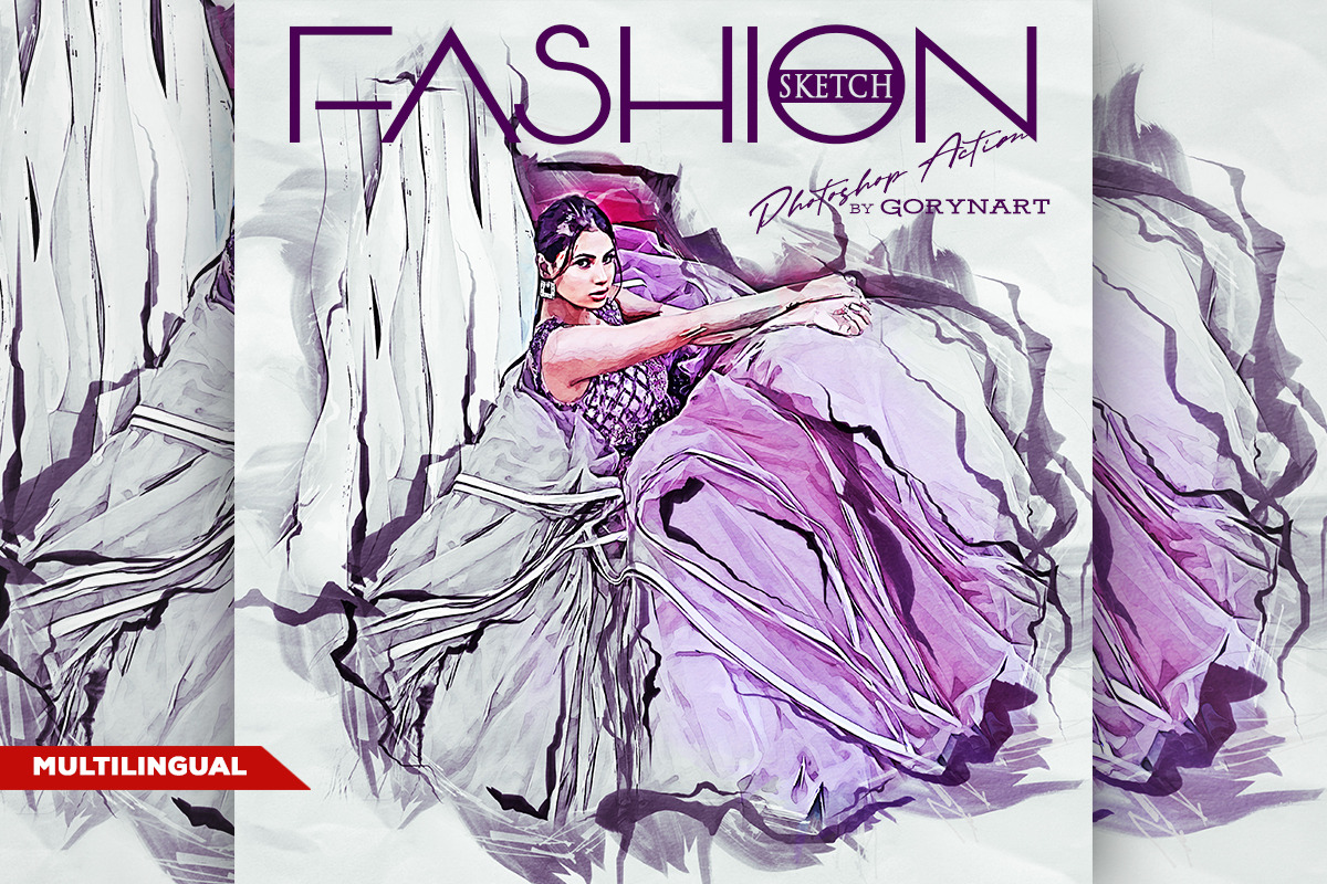 Fashion Sketch Photoshop Action, an Action Add-On by GorynArt (Photo 1 of 24)