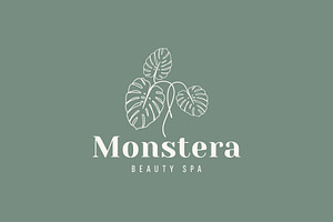 Monstera studio logos in a minimalis, a Branding & Logo Template by Dyn Studio