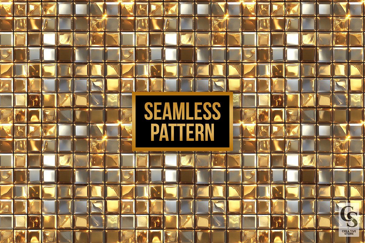 Golden Disco Mirror Digital Papers, a Pattern Graphic by Creative Store (Photo 4 of 5)