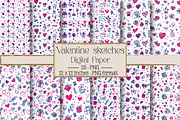 Valentine sketches pattern, an Illustration by DreamPrint404 (Thumbnail 1 of 5)