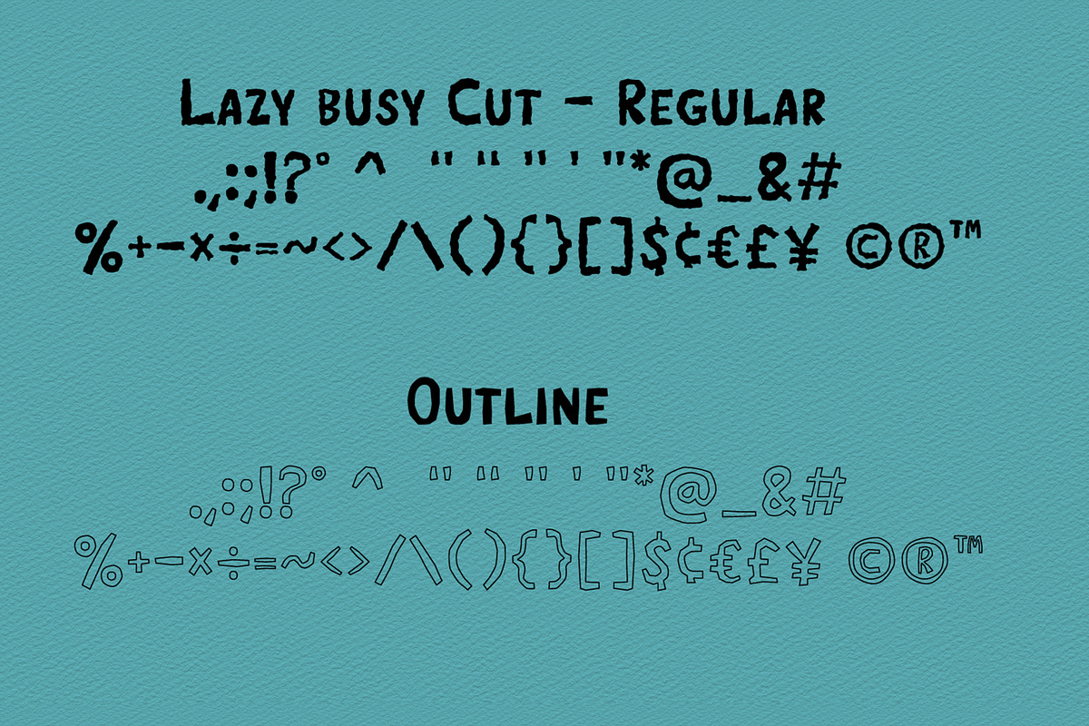 Lazy Paper Cut Four Bundle Font, a Handwritten Font by Tanondesign (Photo 8 of 8)