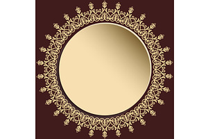 Winter Vector Round Frame With, an Illustration by FineArtStudio