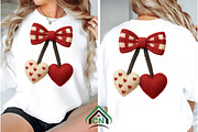 Knitted Bow with Double Hearts Png, an Illustration by Craft Nest (Thumbnail 6 of 6)