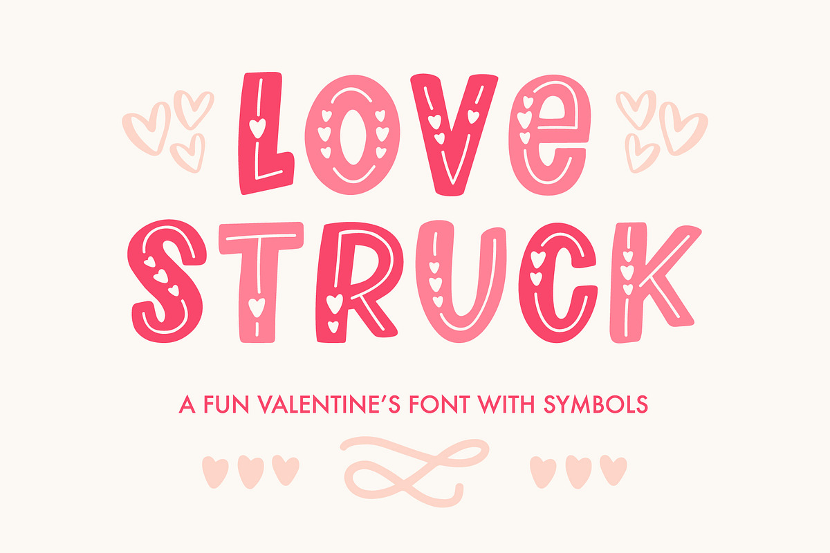 Love Struck, Valentine's Font, a Symbol Font by Jordyn Alison Designs (Photo 1 of 8)